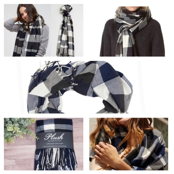 Plush Ultra Soft Plaid Scarf - Picture 1 of 9